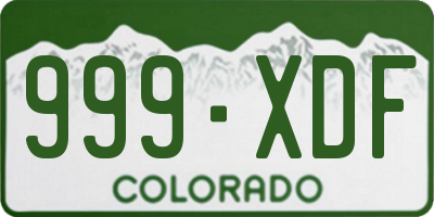 CO license plate 999XDF