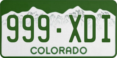 CO license plate 999XDI
