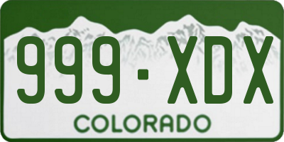 CO license plate 999XDX