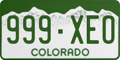 CO license plate 999XEO