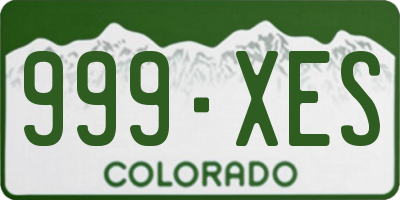 CO license plate 999XES