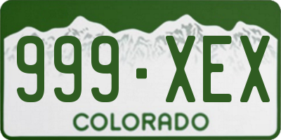 CO license plate 999XEX