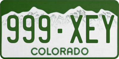 CO license plate 999XEY