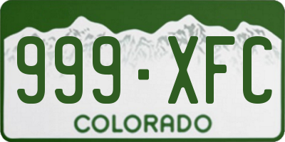 CO license plate 999XFC