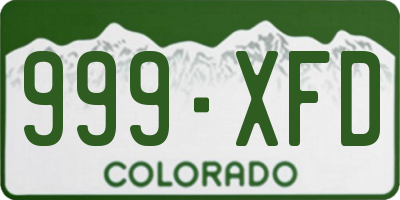 CO license plate 999XFD