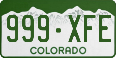 CO license plate 999XFE