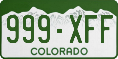 CO license plate 999XFF
