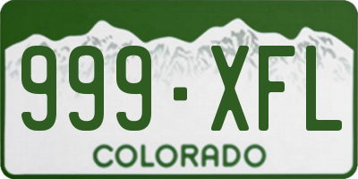 CO license plate 999XFL