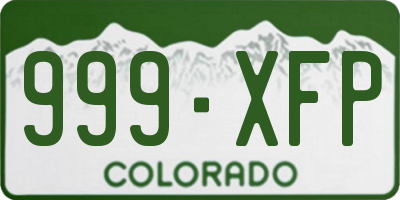 CO license plate 999XFP