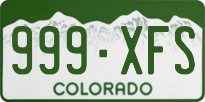 CO license plate 999XFS