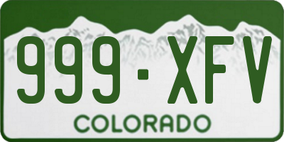 CO license plate 999XFV