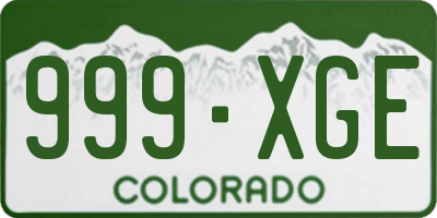 CO license plate 999XGE