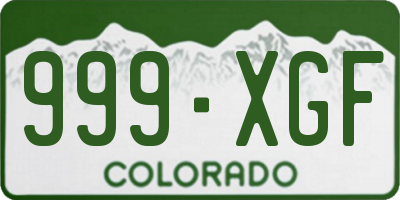 CO license plate 999XGF