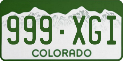 CO license plate 999XGI