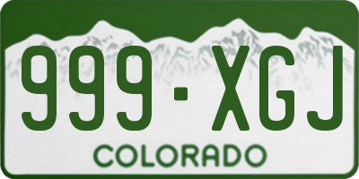 CO license plate 999XGJ