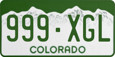 CO license plate 999XGL