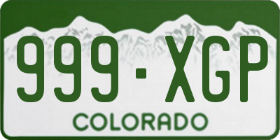 CO license plate 999XGP