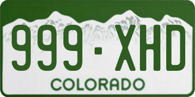 CO license plate 999XHD