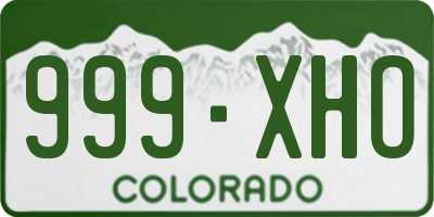 CO license plate 999XHO