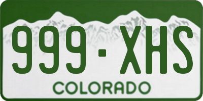 CO license plate 999XHS