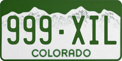 CO license plate 999XIL