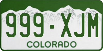 CO license plate 999XJM