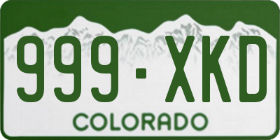 CO license plate 999XKD