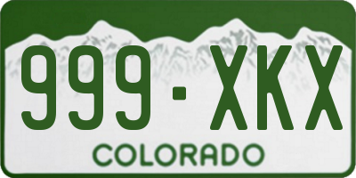 CO license plate 999XKX
