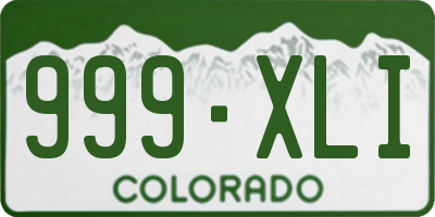 CO license plate 999XLI