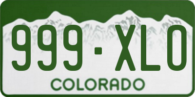 CO license plate 999XLO
