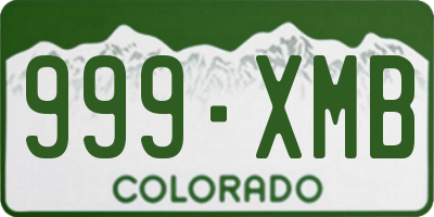 CO license plate 999XMB