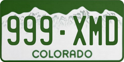 CO license plate 999XMD