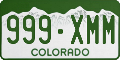 CO license plate 999XMM