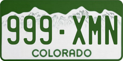 CO license plate 999XMN
