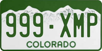CO license plate 999XMP