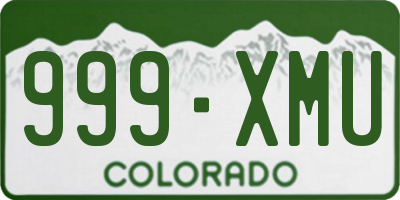 CO license plate 999XMU