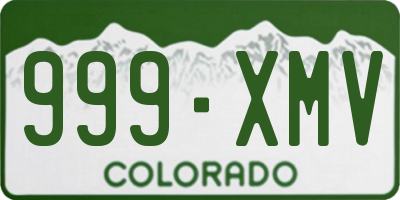 CO license plate 999XMV