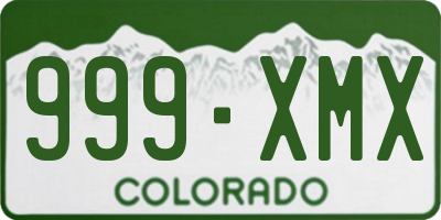 CO license plate 999XMX