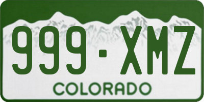 CO license plate 999XMZ