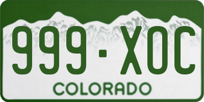 CO license plate 999XOC