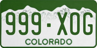 CO license plate 999XOG
