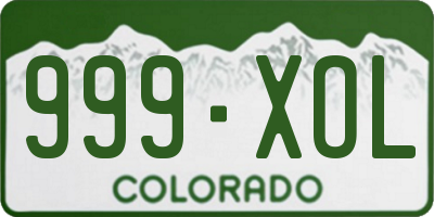CO license plate 999XOL
