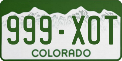 CO license plate 999XOT