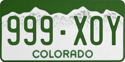 CO license plate 999XOY