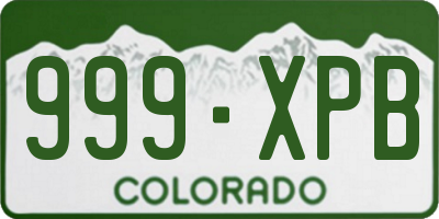 CO license plate 999XPB