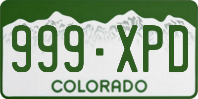 CO license plate 999XPD