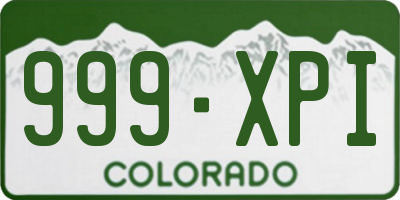 CO license plate 999XPI
