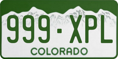 CO license plate 999XPL