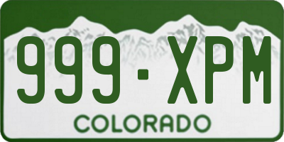 CO license plate 999XPM