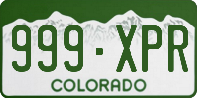 CO license plate 999XPR
